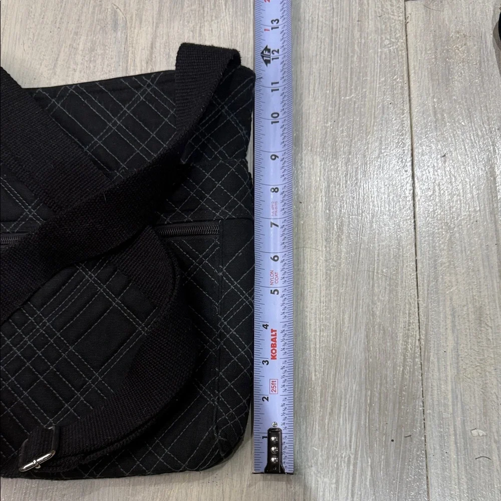 Thirty-One Black Quilted Messenger Bag